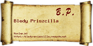Bledy Priszcilla névjegykártya